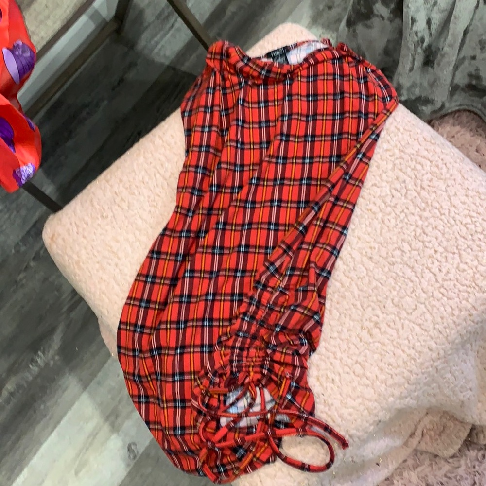 Red plaid mini Dress